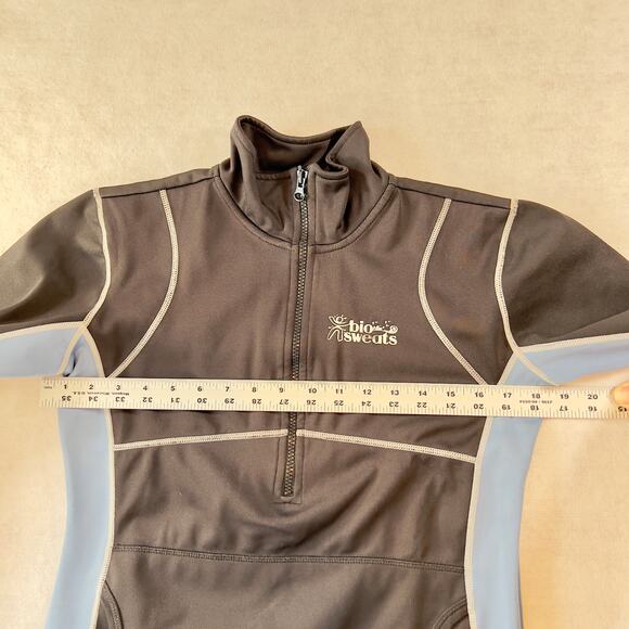 Bio Sweats Sauna Jacket Woman's SM (6-8) 1/2 Zip Long Sleeve w/ Kangaroo Pouch - Picture 7 of 13